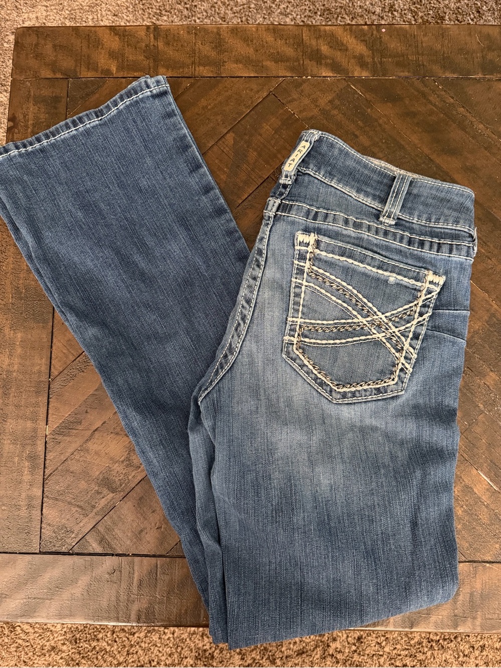 Ariat Blue Bootcut Jeans with Embroidered Back Pockets